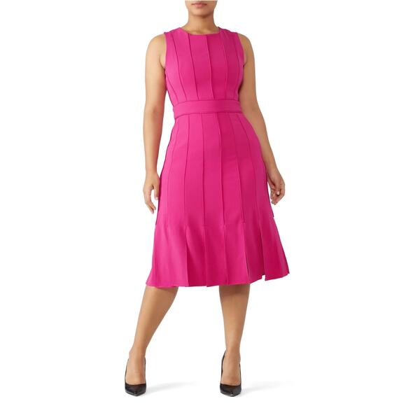 Badgley Mischka Magenta Day Dress 8 - Picture 1 of 15